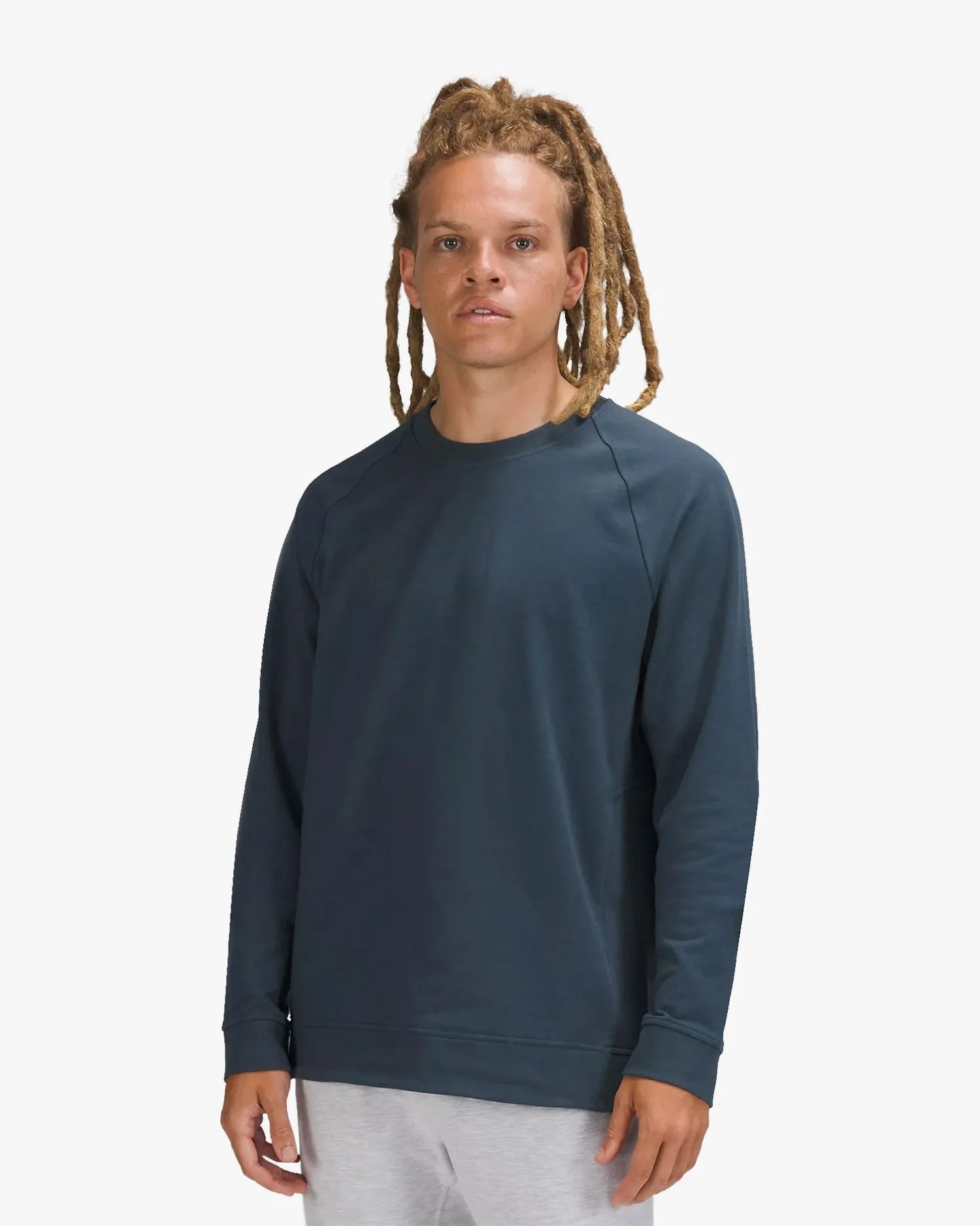 man wearing city sweat crew front
