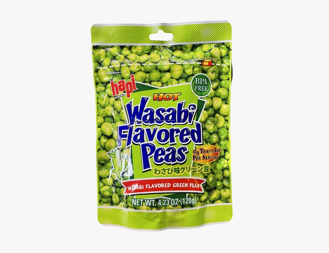 hapi wasabi coated green peas