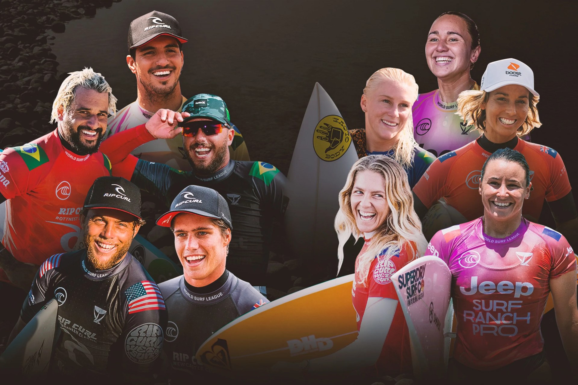 world surf league top athletes