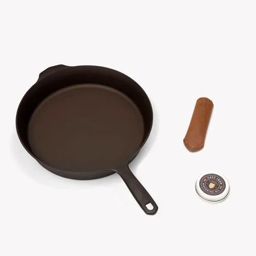 no10 skillet free seasoning oil, leather handle cover