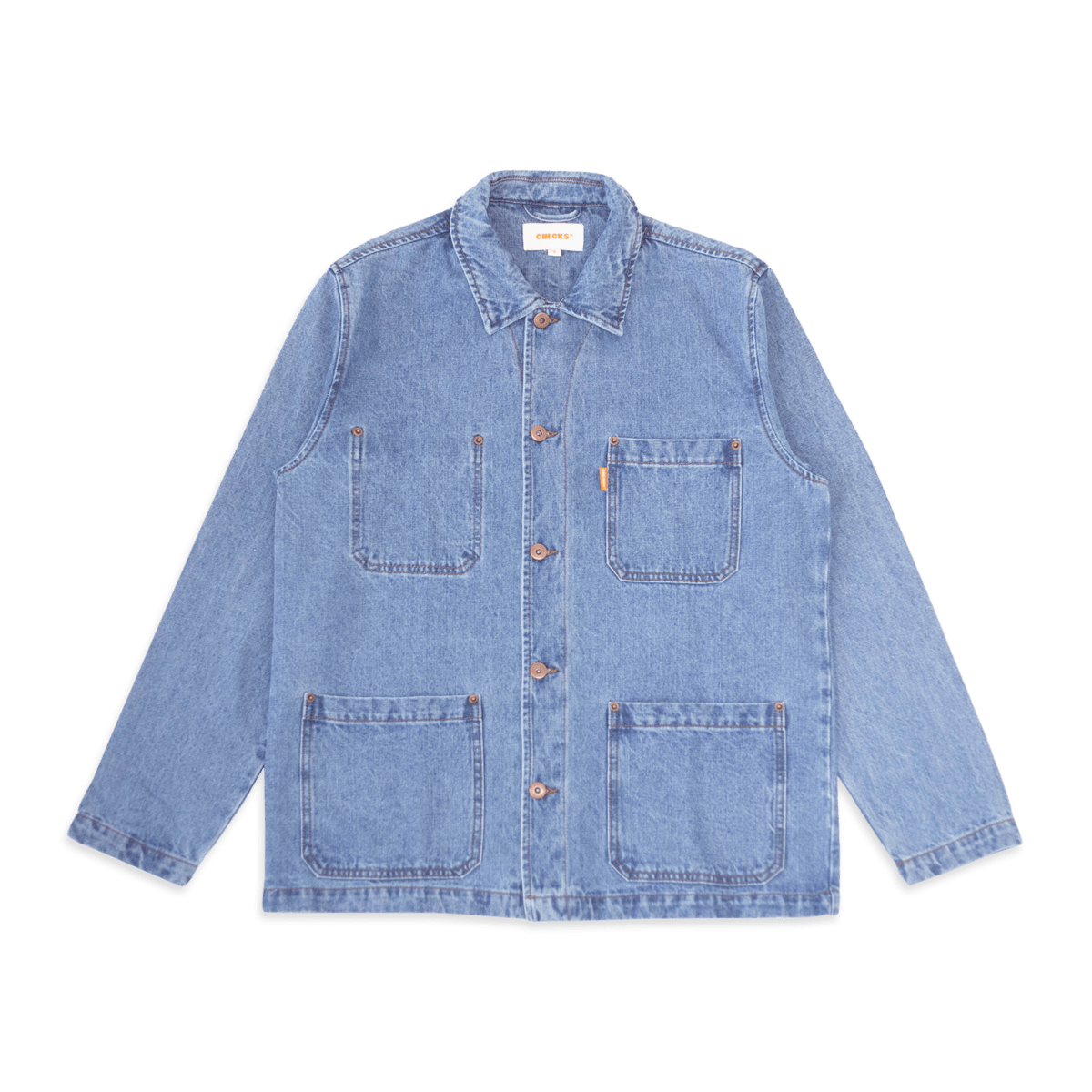 denim chore coat stonewash
