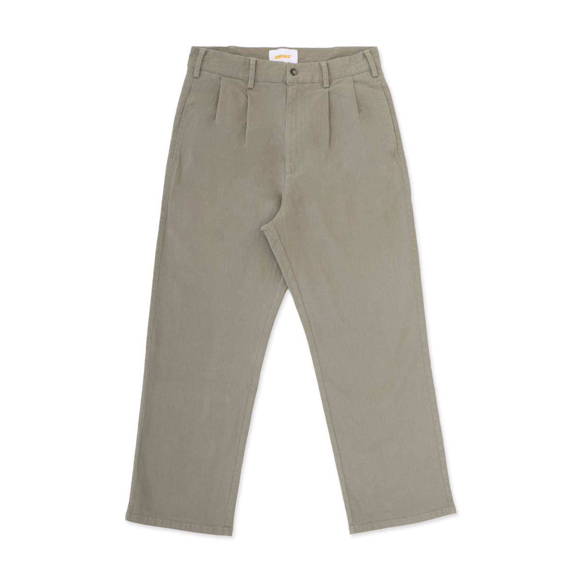 herringbone twill pleated pants