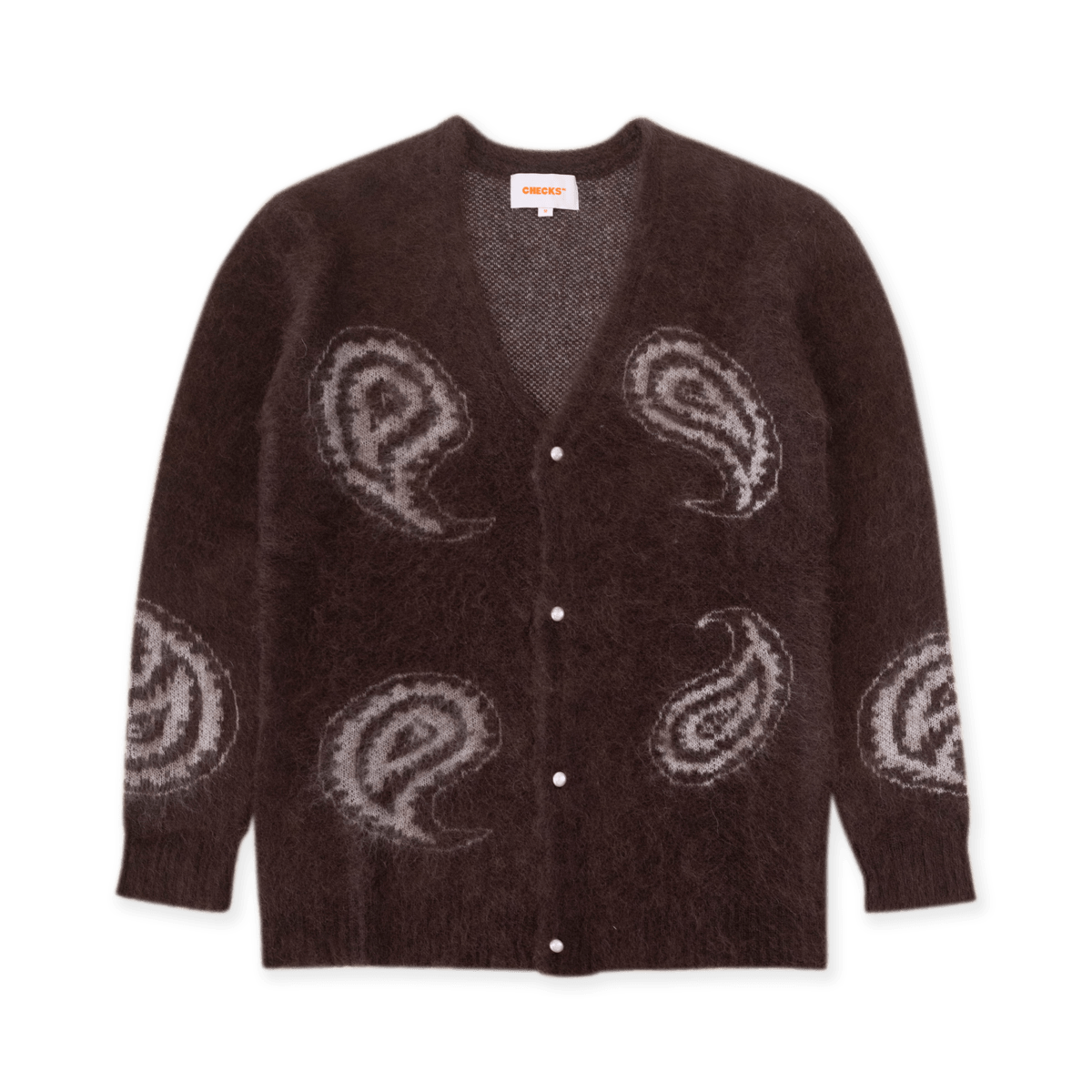 paisley mohair cardigan cocoa