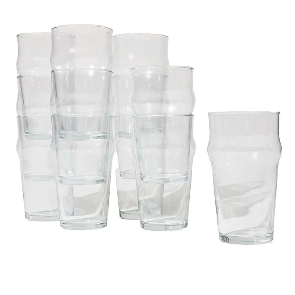 stackable english pub pint glasses, set of 12