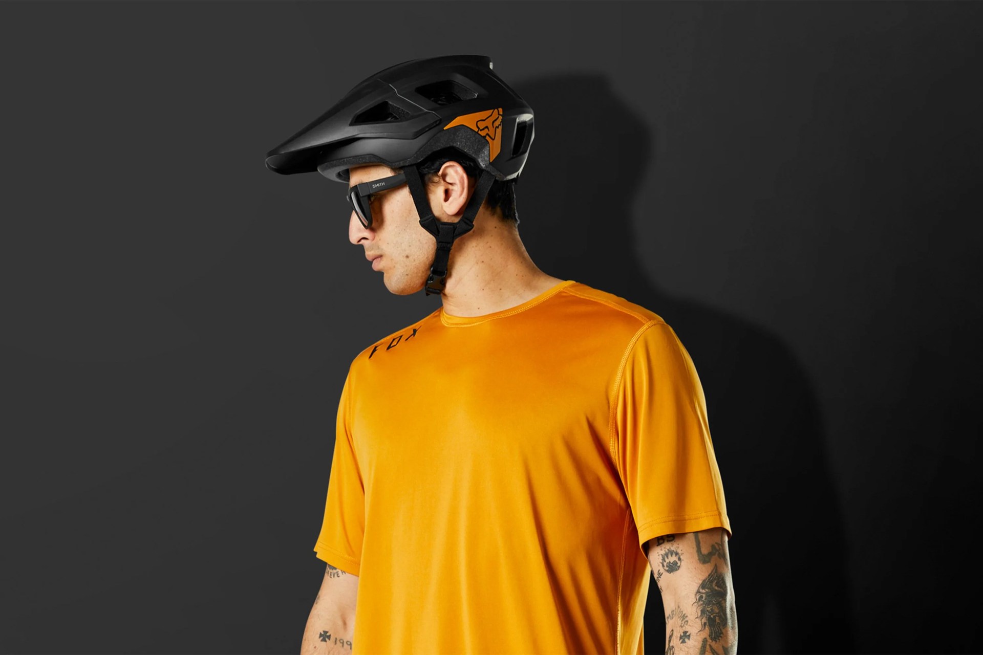 man wearing fox racing helmet