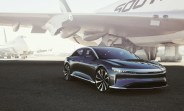 lucid motors air ev with plane