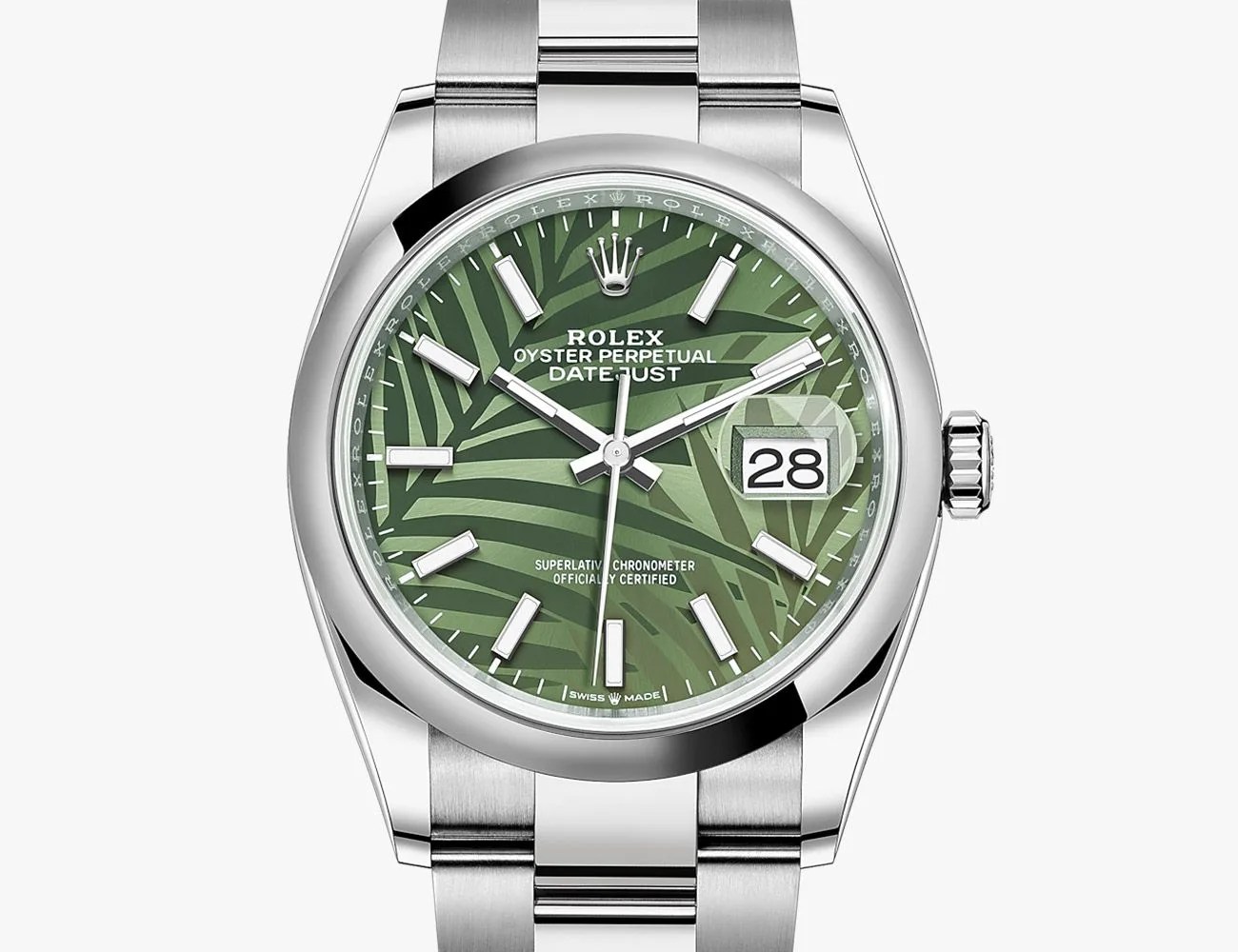 rolex datejust olive green
