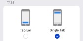 single tab option