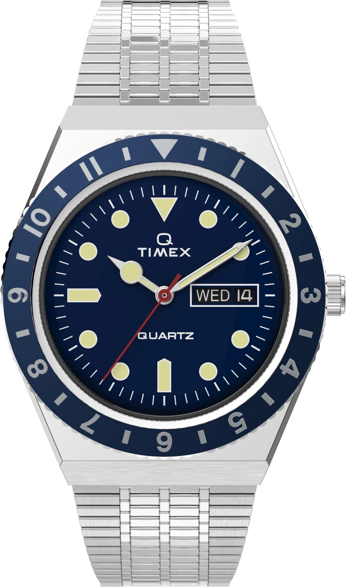 q timex blue dial