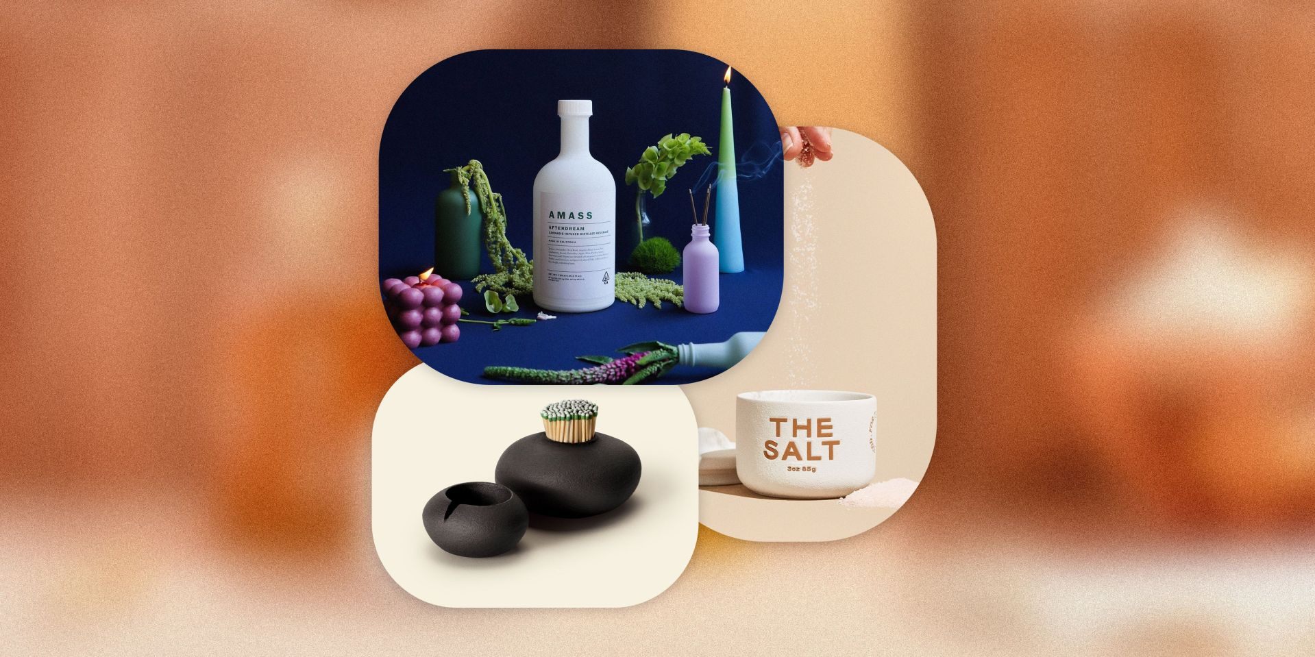 window shopping amass drink, the salt, and houseplant pebble match strike