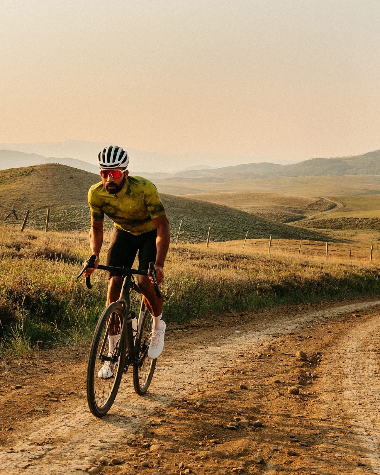man riding bike