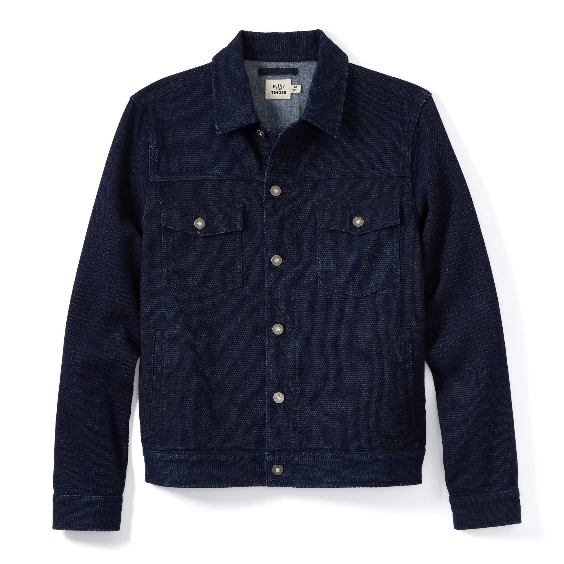 Indigo Waffle Trucker Jacket