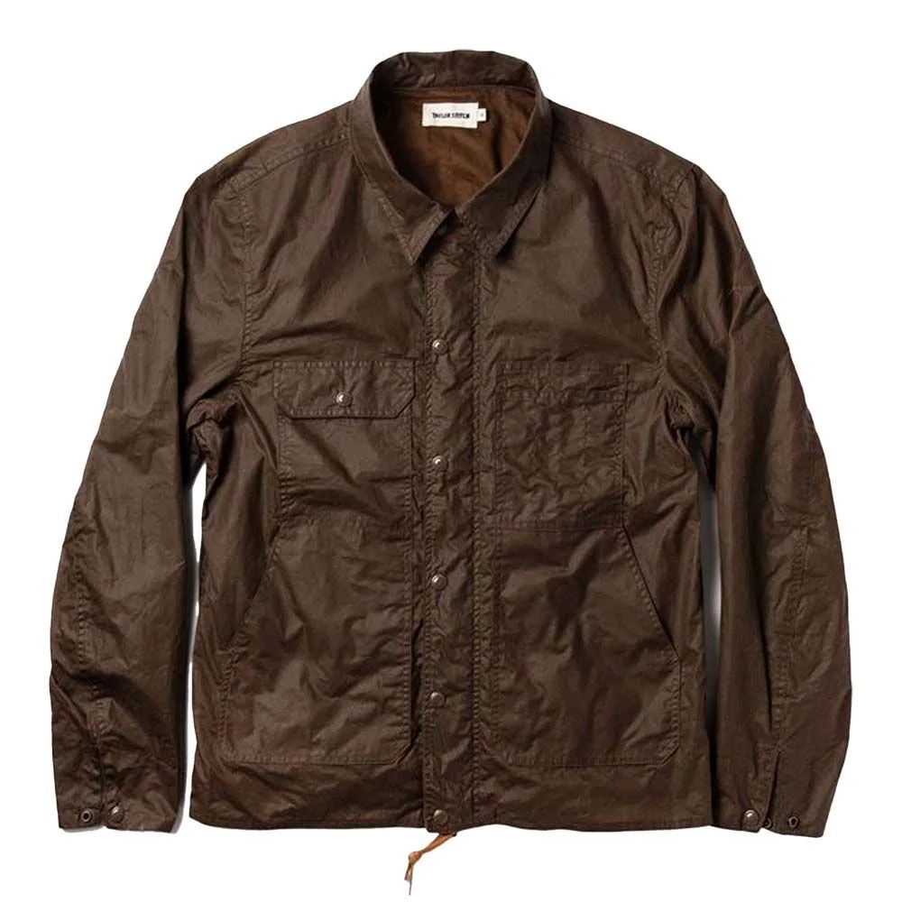 the longshore jacket, dark oak waxed canvas