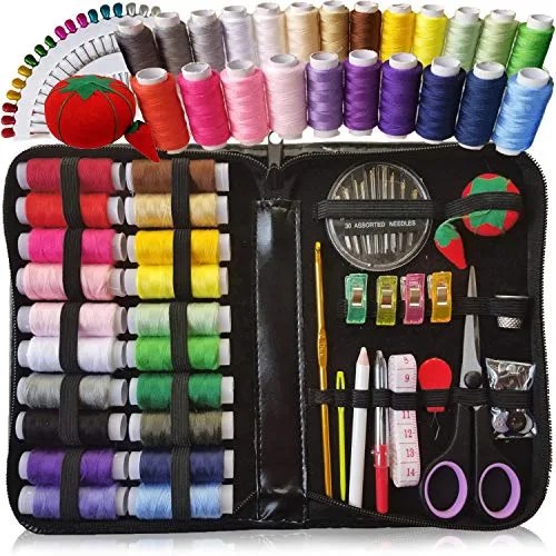 artika sewing kit for adults, kids  beginners wneedles, thimble, knitting tools  more   craft travel supplies and accessories