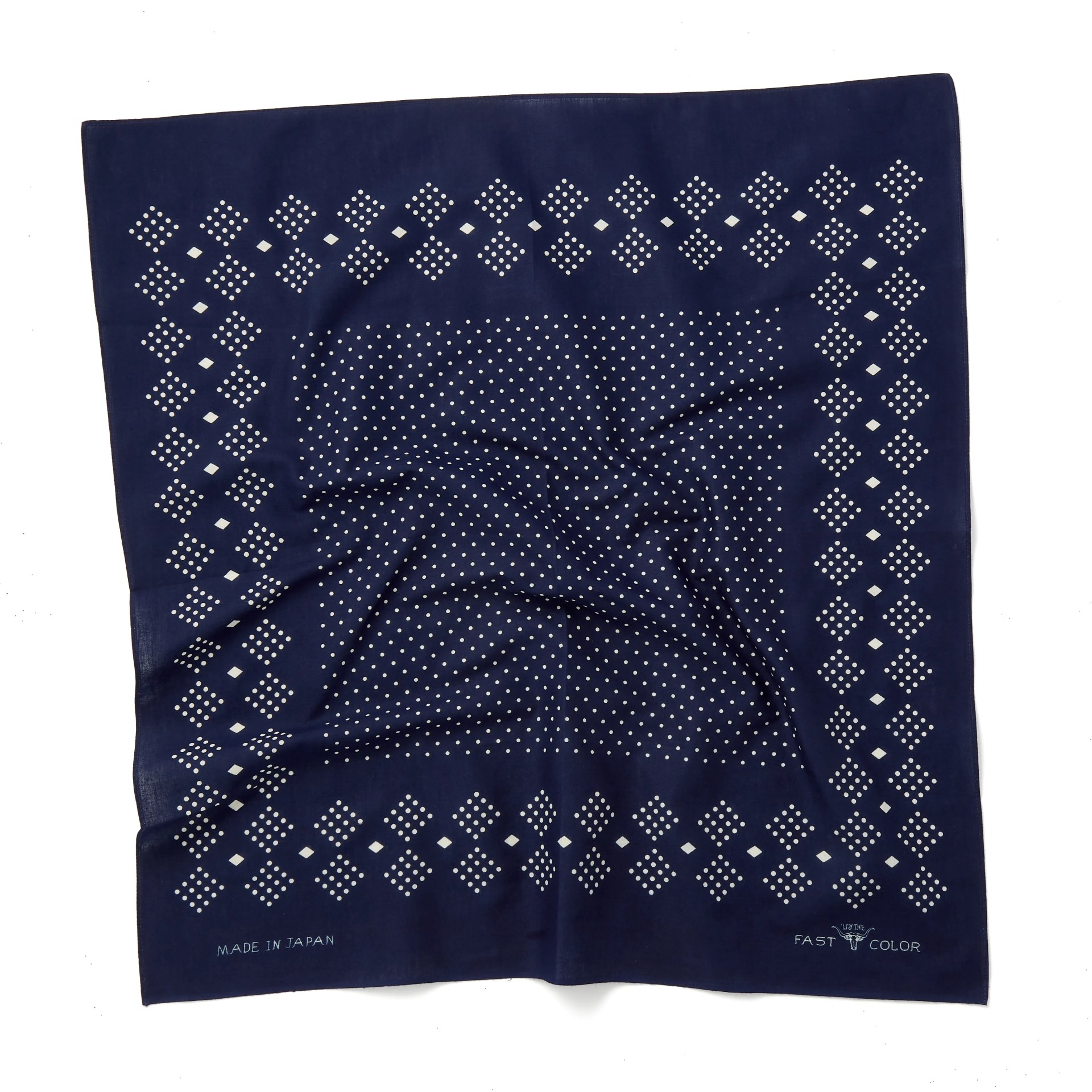indigo discharge selvedge bandana