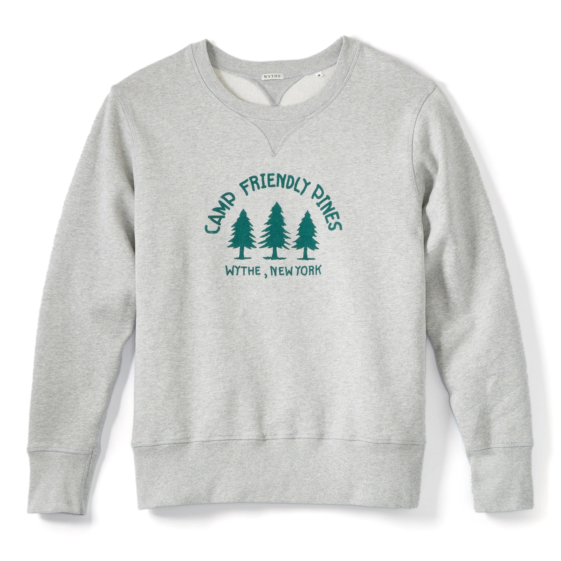 camp friendly pines flocked sweatshirt