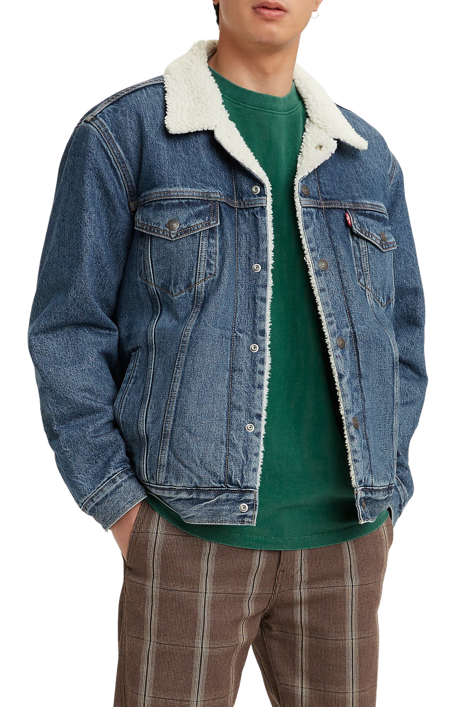 levi's type 3 faux fur trimmed trucker jacket