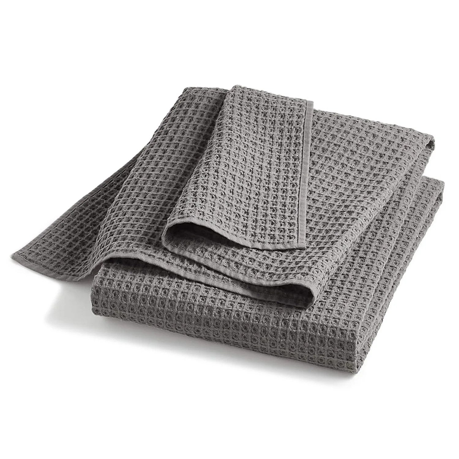 Crate and Barrel Organic Cotton Waffle Slate Bath Sheet