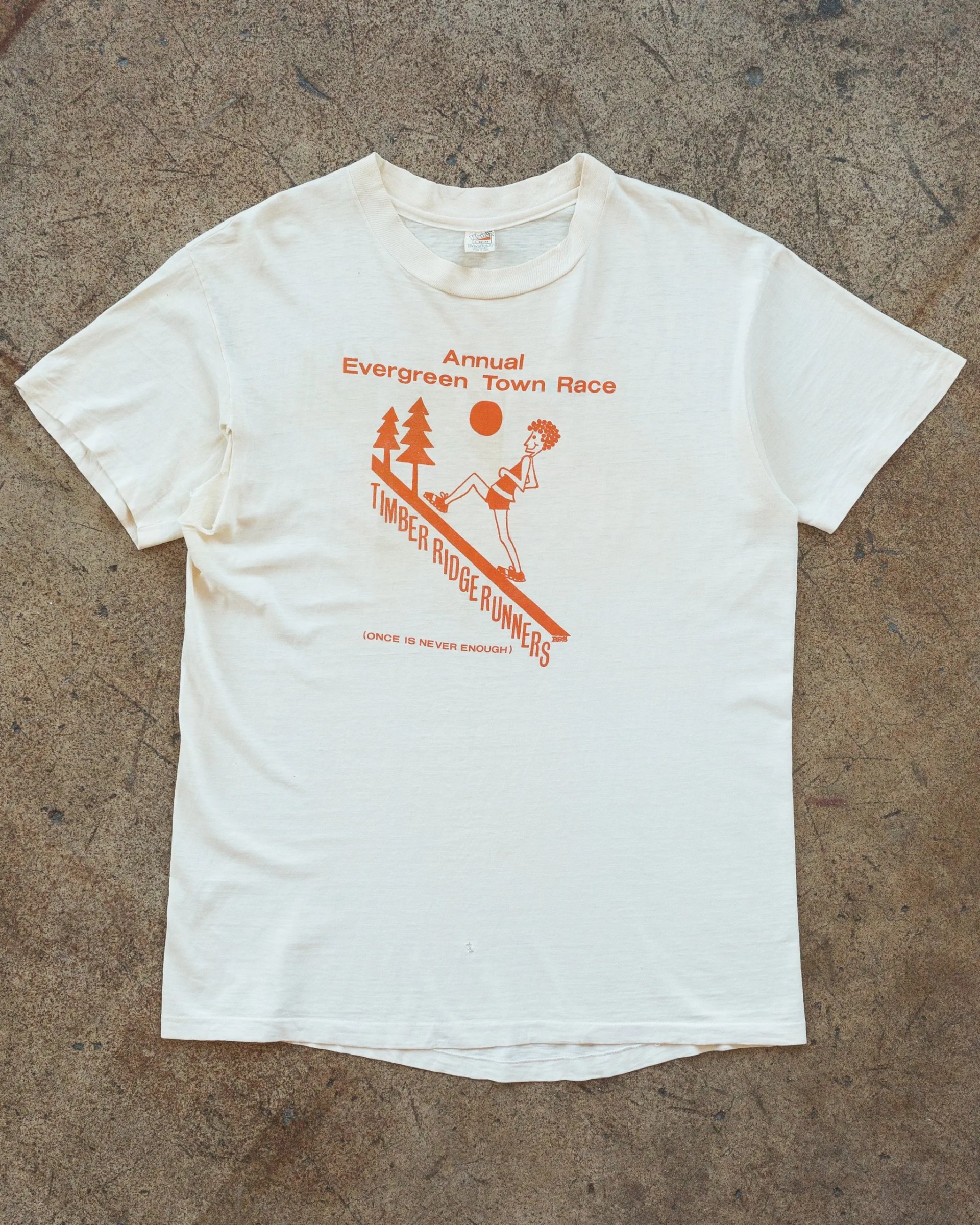 Single Stitched "Annual Evergreen Town Race" Distressed Tee - 1970s