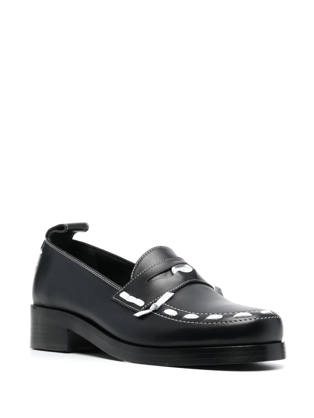contrast-stitch loafers