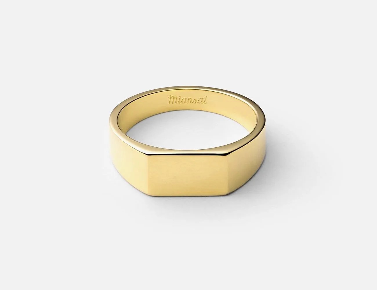 Miansai Geo Signet Ring in Gold Vermeil
