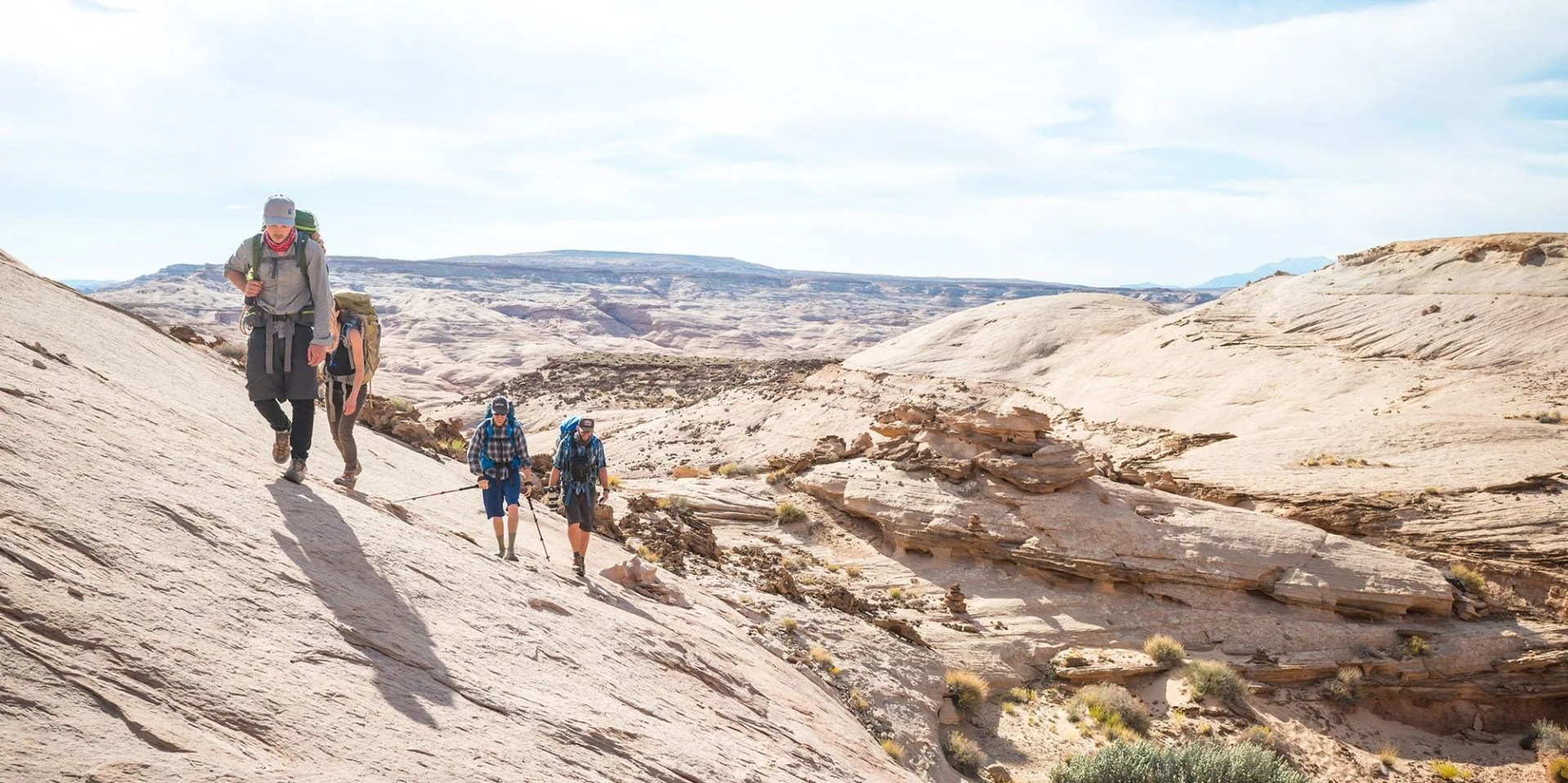 hikers wearing backcountry gear