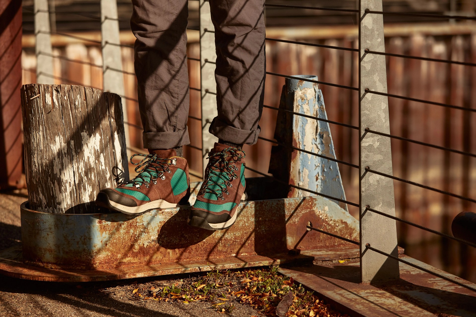 man wearing danner shoes