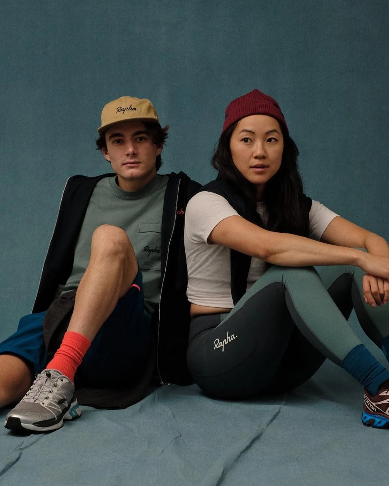 two models wearing the rapha collection
