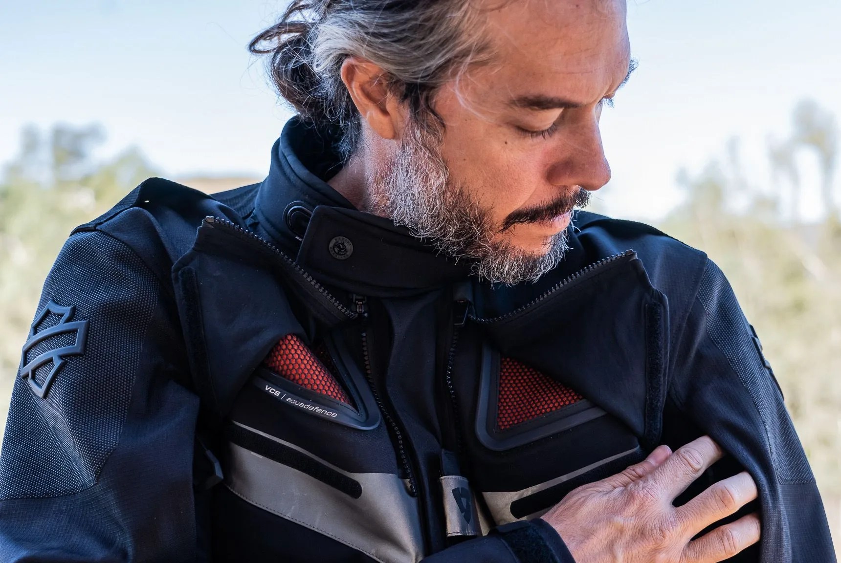 a man wearing a motorcycle jacket