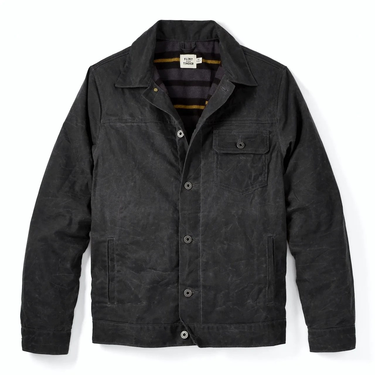 flannel lined waxed trucker jacket