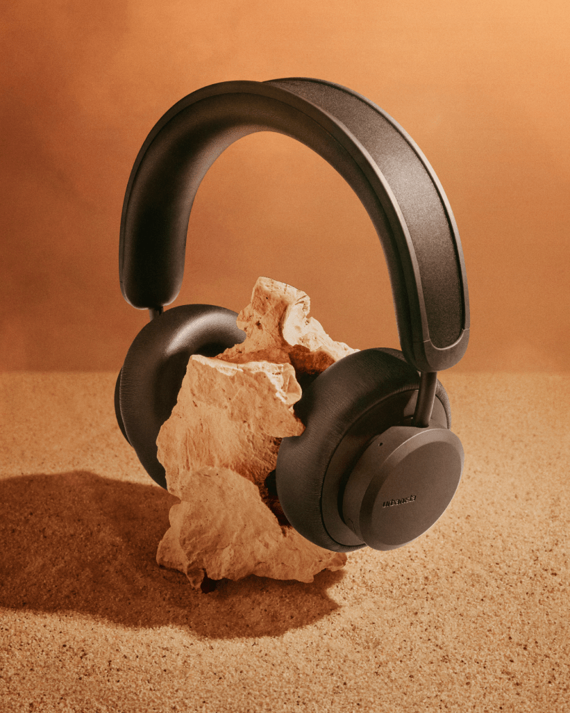 black headphones