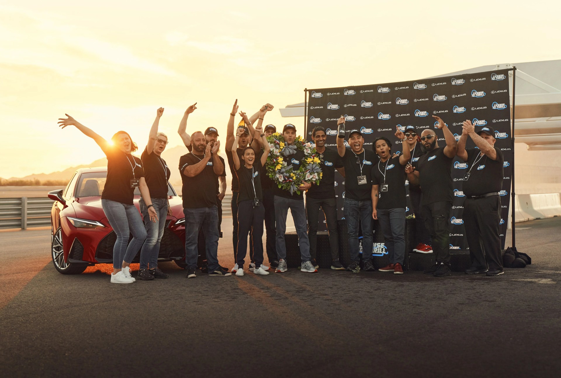 racers cheering