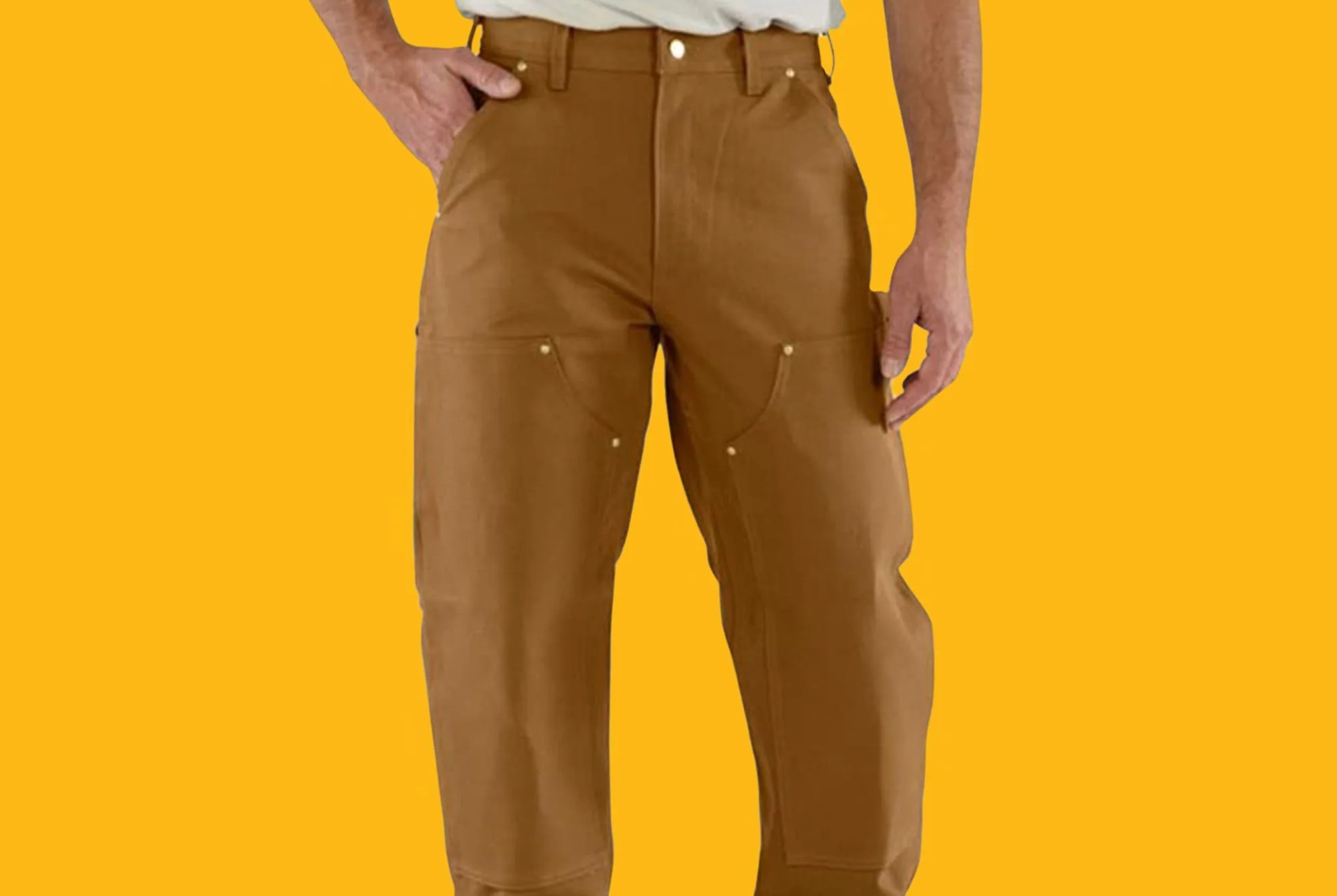 firm duck double front work pant