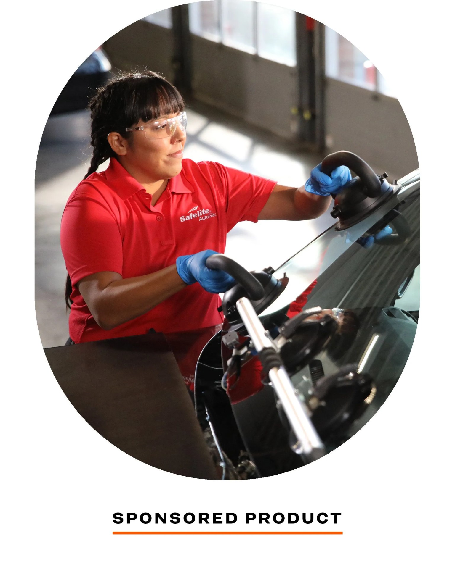 woman cleaning car glass
