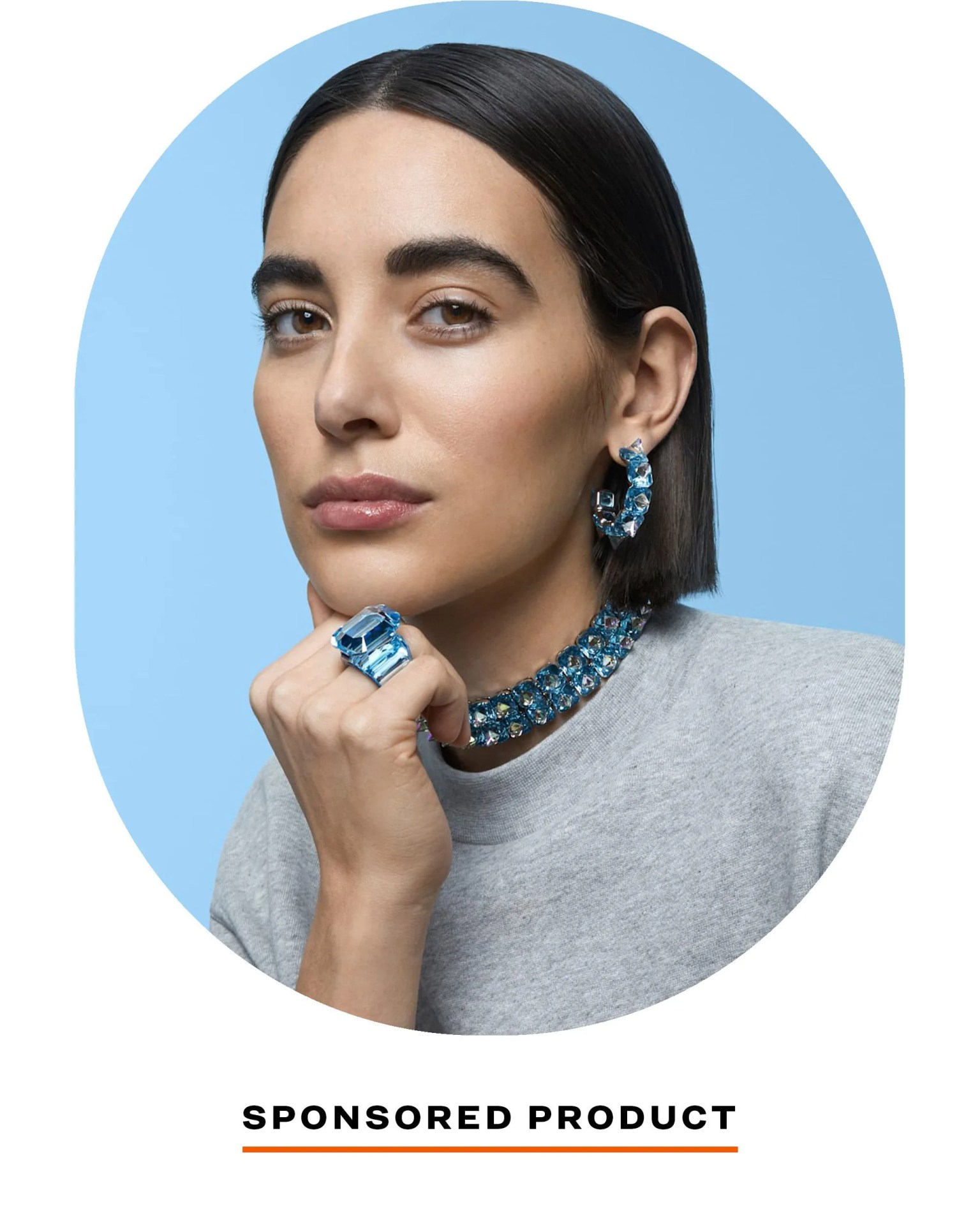 woman wearing swarovski jewels