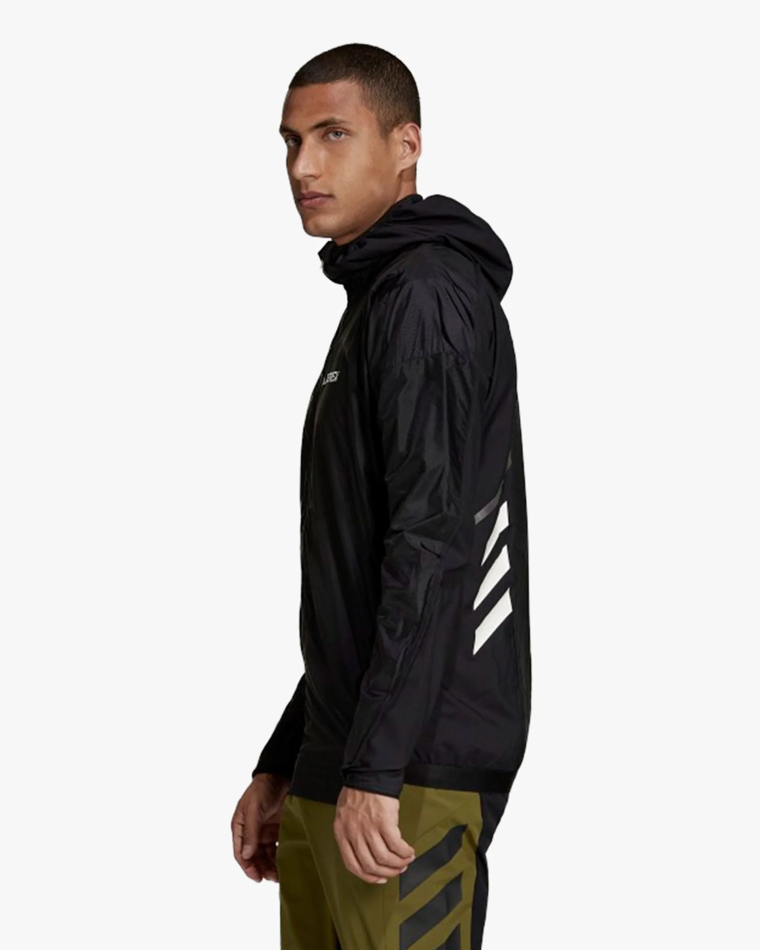 man wearing adidas windbreaker