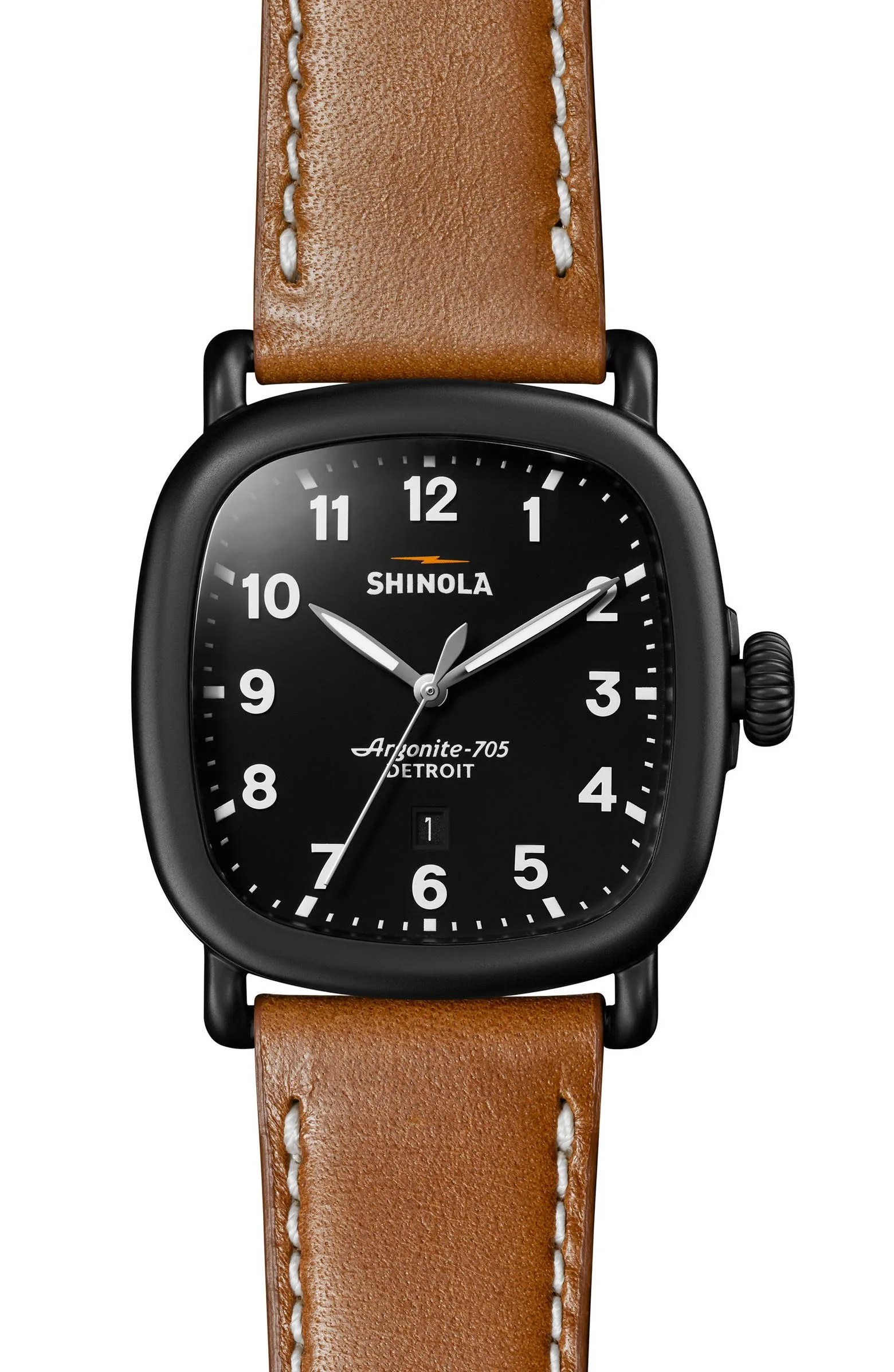 Guardian Leather Strap Watch, 41mm