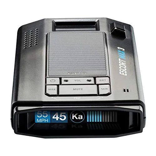 escort max 3 laser radar detector   bluetooth connectivity, premium range, advanced filtering, autolearn technology, voice alerts, oled display, escort live app