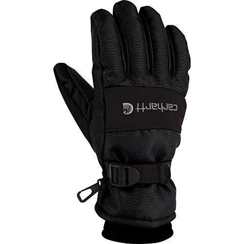 carhartt men's wp waterproof insulated glove, black, large