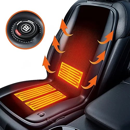 Car Seat Cushion,Warm Cushion for Winter, Premium Alcantara Comfortable Cover- Perfect to Keep Warm in Long Winter Driving (Black)