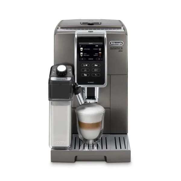 dinamica plus, smart coffee  espresso machine with coffee link connectivity app  automatic milk frother, titanium   ecam37095ti