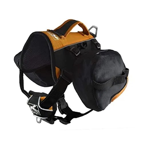 kurgo dog saddlebag backpack, back pack dog harness, hiking pack for dogs, packs for pets to wear, camping  travel vest harness, reflective, lightweight, baxter pack for medium  large pets