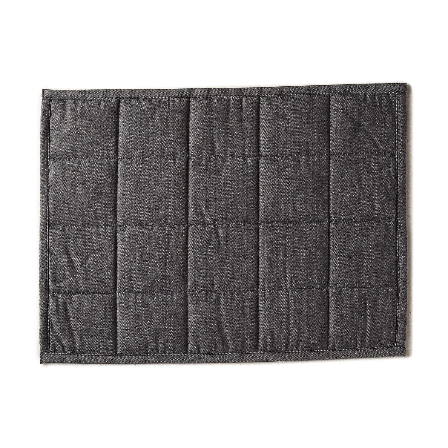 CB2 Puff Chambray Black Placemat