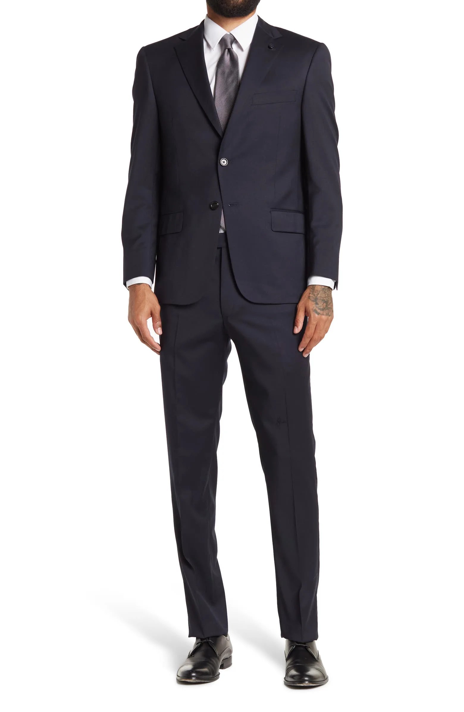 New York Notch Collar Two Button Wool Suit