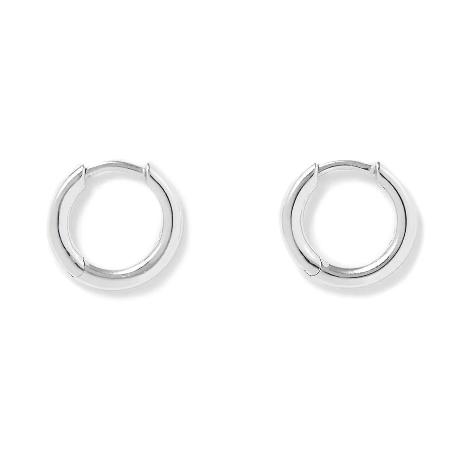 Classic Small Rhodium Plated Hoop Earrings