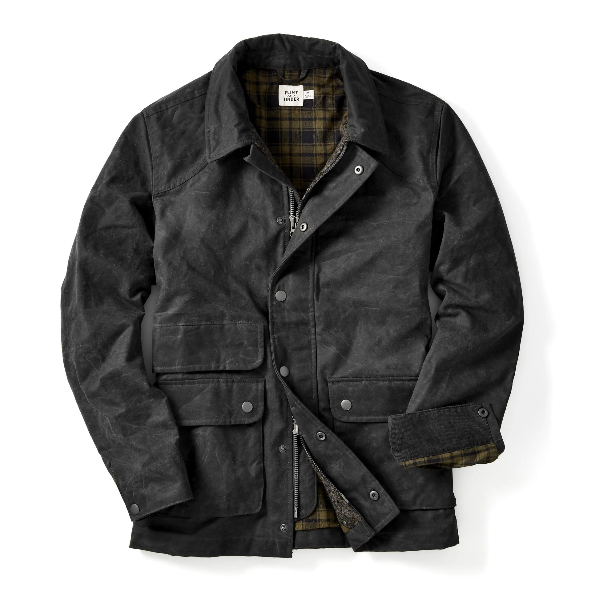 Flannel-Lined Waxed Hudson Jacket