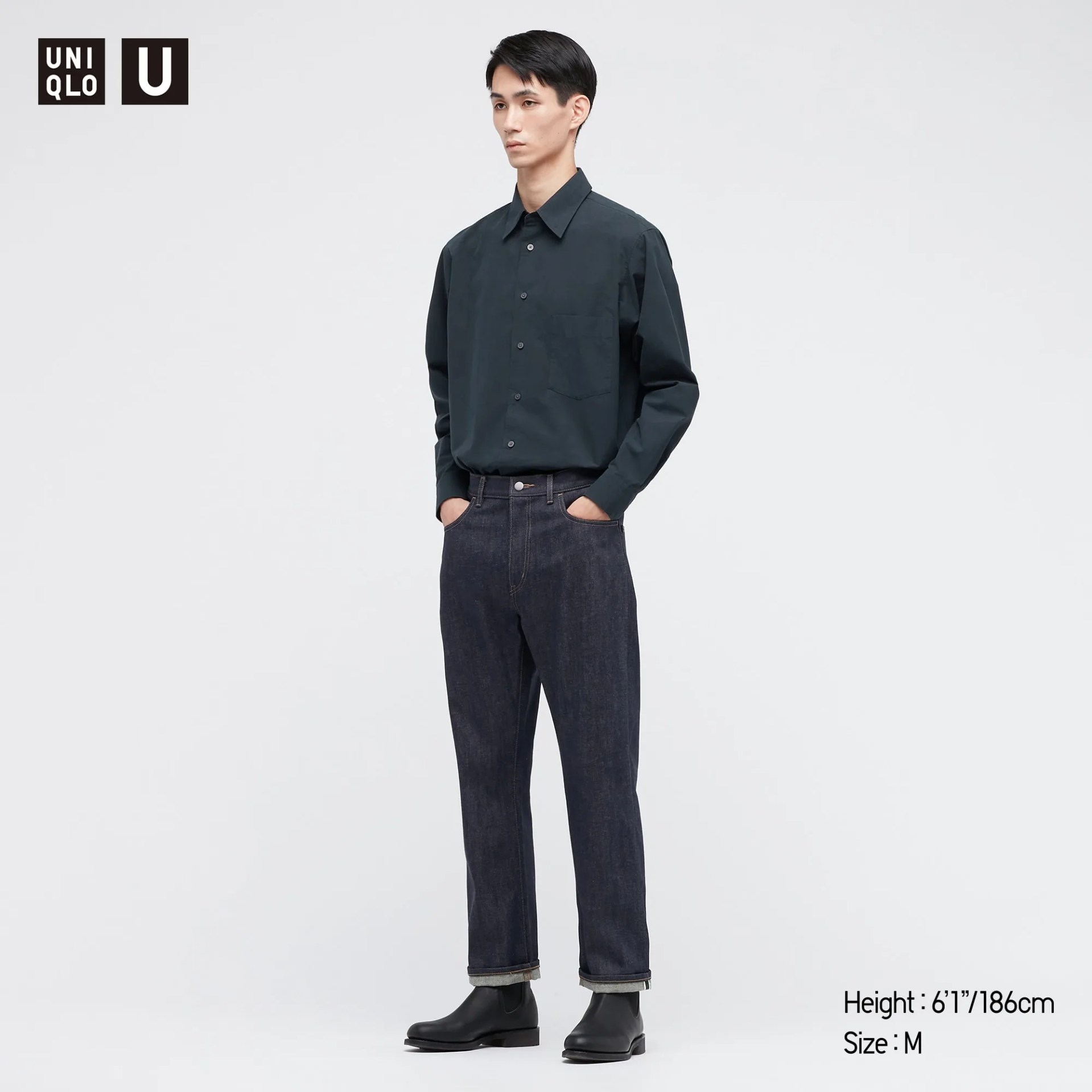 men u broadcloth regular collar longsleeve shirt