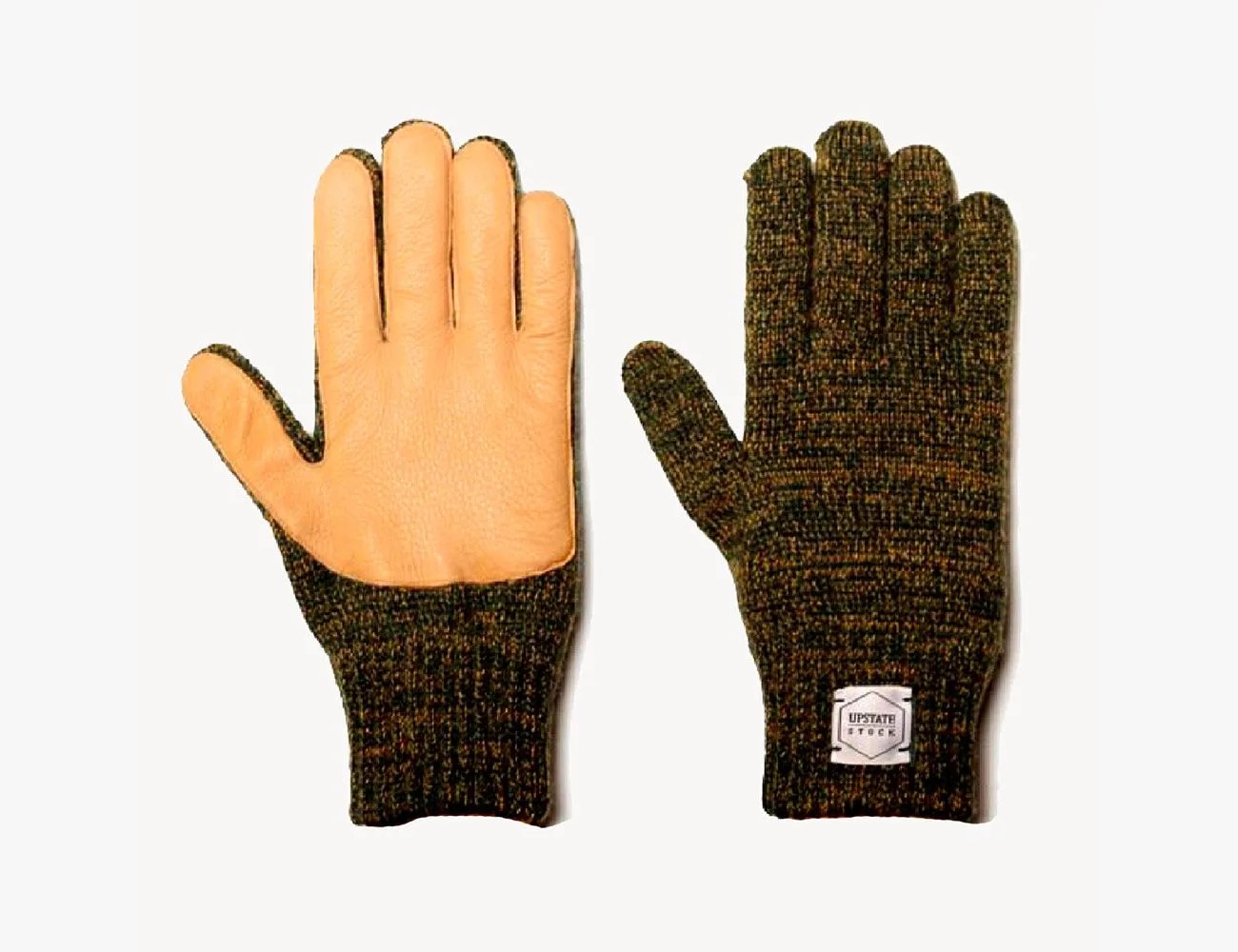 Ragg Wool Gloves Deerskin Palm