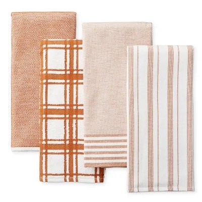 Williams Sonoma Multi Pack Absorbent Towels Set of 4 Pumpkin