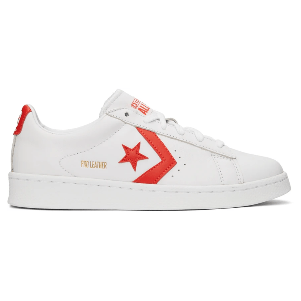 White & Orange Leather Pro OX Sneakers